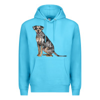 Ocean Blue catahoula leopard dog Premium Hoodie - LillyAllenDesigns