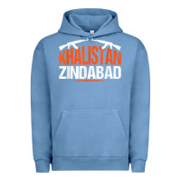 Pigment Pebble Blue sikh khalistan zindabad singh punjabi t shirt Urban Hoodie - linhVisuals