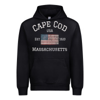 Black cape cod massachusetts american flag usa travel vintage pullover hoodi Urban Hoodie - linhVisuals
