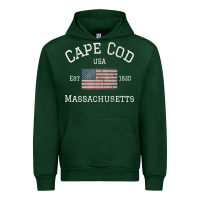 Forest Green cape cod massachusetts american flag usa travel vintage pullover hoodi Urban Hoodie - linhVisuals