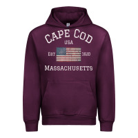 Mauve Wine cape cod massachusetts american flag usa travel vintage pullover hoodi Urban Hoodie - linhVisuals
