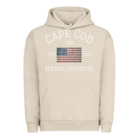Pigment French Oak cape cod massachusetts american flag usa travel vintage pullover hoodi Urban Hoodie - linhVisuals