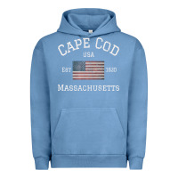 Pigment Pebble Blue cape cod massachusetts american flag usa travel vintage pullover hoodi Urban Hoodie - linhVisuals