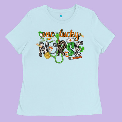 One Lucky Nurse St. Patrick's Day Ladies Tee Designed By Cowgirlartshop