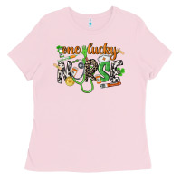 Bubblegum Pink One lucky Nurse St. Patrick's Day Ladies Tee - CowGirlArtShop