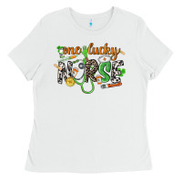 White One lucky Nurse St. Patrick's Day Ladies Tee - CowGirlArtShop
