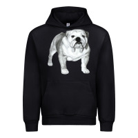 Black English Bulldog Art Urban Hoodie - linhVisuals
