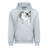 Heather Grey English Bulldog Art Urban Hoodie - linhVisuals