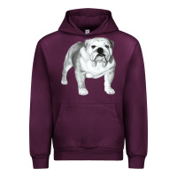 Mauve Wine English Bulldog Art Urban Hoodie - linhVisuals