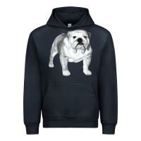 Navy English Bulldog Art Urban Hoodie - linhVisuals