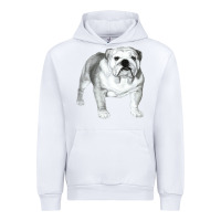 White English Bulldog Art Urban Hoodie - linhVisuals