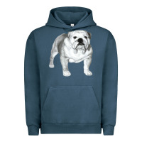 Pigment Midnight Navy English Bulldog Art Urban Hoodie - linhVisuals