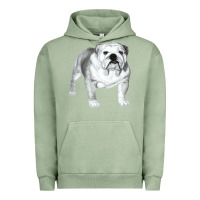 Pigment Oil Green English Bulldog Art Urban Hoodie - linhVisuals