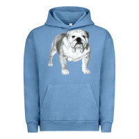 Pigment Pebble Blue English Bulldog Art Urban Hoodie - linhVisuals