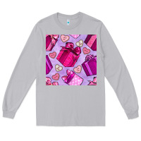 Moon Dust valentines day gift box and cookie seamless pattern Long Sleeve Tee - BundleAndBundleShop