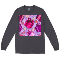 Smoke valentines day gift box and cookie seamless pattern Long Sleeve Tee - BundleAndBundleShop