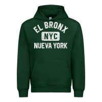 Forest Green el bronx nueva york nyc gym style distressed white print t shirt Urban Hoodie - linhVisuals