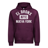Mauve Wine el bronx nueva york nyc gym style distressed white print t shirt Urban Hoodie - linhVisuals