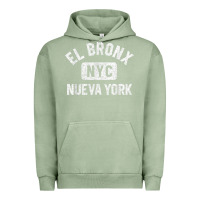Pigment Oil Green el bronx nueva york nyc gym style distressed white print t shirt Urban Hoodie - linhVisuals