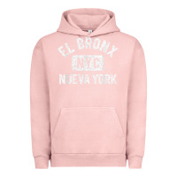 Pigment Salmon el bronx nueva york nyc gym style distressed white print t shirt Urban Hoodie - linhVisuals