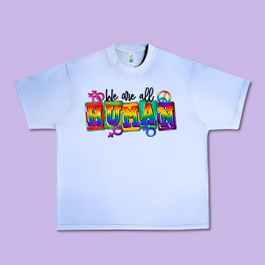 We Are All Human Urban Heavy Tee Designed By Fadigitalartstudio