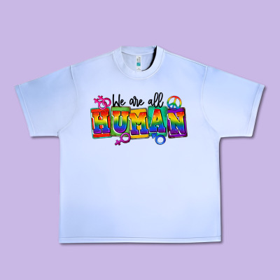 We Are All Human Urban Heavy Tee Designed By Fadigitalartstudio