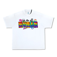 White we are all human Urban Heavy Tee - FaDigitalArtStudio
