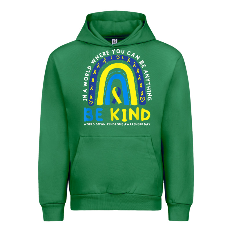Be Kind Down Syndrome Awareness Blue Ribbon Rainbow March 21 T Shirt Urban Hoodie by linhVisuals | Teevron