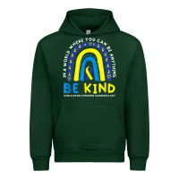 Forest Green be kind down syndrome awareness blue ribbon rainbow march 21 t shirt Urban Hoodie - linhVisuals