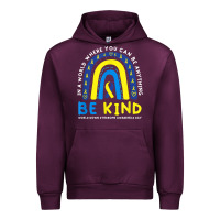 Mauve Wine be kind down syndrome awareness blue ribbon rainbow march 21 t shirt Urban Hoodie - linhVisuals