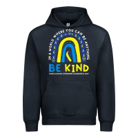 Navy be kind down syndrome awareness blue ribbon rainbow march 21 t shirt Urban Hoodie - linhVisuals