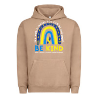 Pigment Burro be kind down syndrome awareness blue ribbon rainbow march 21 t shirt Urban Hoodie - linhVisuals