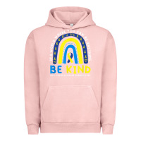 Pigment Salmon be kind down syndrome awareness blue ribbon rainbow march 21 t shirt Urban Hoodie - linhVisuals
