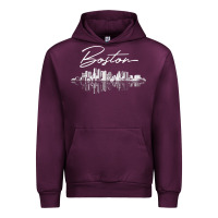 Mauve Wine boston skyline t shirt for women, men, girls & boys Urban Hoodie - linhVisuals