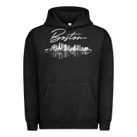 Pigment Black boston skyline t shirt for women, men, girls & boys Urban Hoodie - linhVisuals