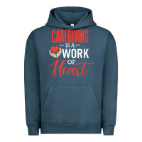 Pigment Midnight Navy caregiving is a work of heart caregiver gifts for men, women t shirt Urban Hoodie - linhVisuals