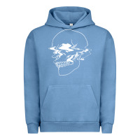Pigment Pebble Blue creepy cool egirl eboy pastel goth vaporwave glitch skull sweatshirt Urban Hoodie - linhVisuals