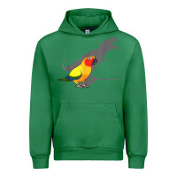 Emerald cute screaming parrot, birb memes, funny t rex sun conure t shirt Urban Hoodie - linhVisuals