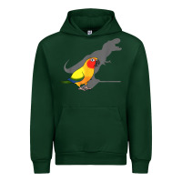 Forest Green cute screaming parrot, birb memes, funny t rex sun conure t shirt Urban Hoodie - linhVisuals