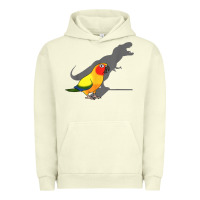 Pigment Pistachio cute screaming parrot, birb memes, funny t rex sun conure t shirt Urban Hoodie - linhVisuals