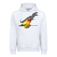 White cute screaming parrot, birb memes, funny t rex sun conure t shirt Urban Hoodie - linhVisuals