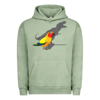 Pigment Oil Green cute screaming parrot, birb memes, funny t rex sun conure t shirt Urban Hoodie - linhVisuals