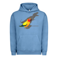 Pigment Pebble Blue cute screaming parrot, birb memes, funny t rex sun conure t shirt Urban Hoodie - linhVisuals