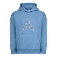 Pigment Pebble Blue eiffel tower with diamonds the parisian french love sign t shirt Urban Hoodie - linhVisuals