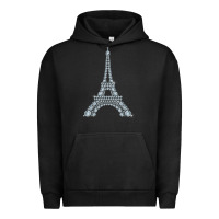 Pigment Black eiffel tower with diamonds the parisian french love sign t shirt Urban Hoodie - linhVisuals