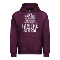 Mauve Wine fate whispers to warrior i am the storm quote gritty fighter t shirt Urban Hoodie - linhVisuals