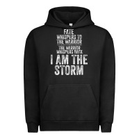 Pigment Black fate whispers to warrior i am the storm quote gritty fighter t shirt Urban Hoodie - linhVisuals