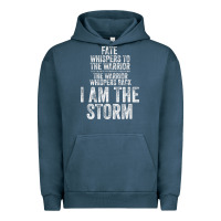 Pigment Midnight Navy fate whispers to warrior i am the storm quote gritty fighter t shirt Urban Hoodie - linhVisuals