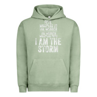 Pigment Oil Green fate whispers to warrior i am the storm quote gritty fighter t shirt Urban Hoodie - linhVisuals