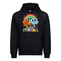 Black cn the amazing world of gumball & darwin rainbow portrait pullover hoo Urban Hoodie - linhVisuals